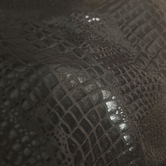 2XL Plus Croc Embossed Split Hem PU Leather Leggings - Picture 4 of 7